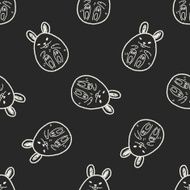 Easter egg doodle seamless pattern background N13