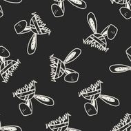 Easter egg doodle seamless pattern background N17