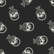 Easter egg doodle seamless pattern background N18