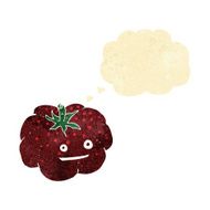 cartoon happy tomato with thought bubble N4