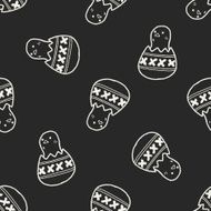 Easter egg doodle seamless pattern background N21