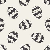 Easter egg doodle seamless pattern background N25
