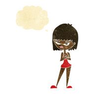 cartoon angry woman with thought bubble N4