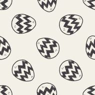 Easter egg doodle seamless pattern background N32