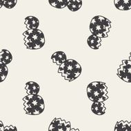 Easter egg doodle seamless pattern background N34