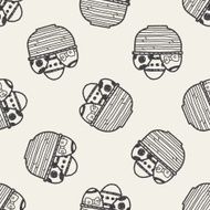 Easter egg doodle seamless pattern background N35