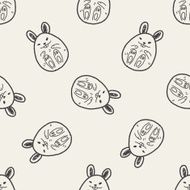 Easter egg doodle seamless pattern background N36