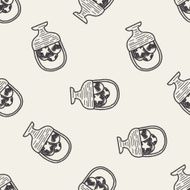 Easter egg doodle seamless pattern background N41