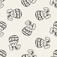 Easter egg doodle seamless pattern background N43