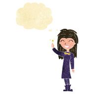 cartoon friendly witch girl with thought bubble N2