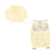 cartoon owl with thought bubble N5