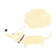 cartoon happy dog with thought bubble N8