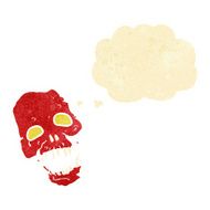 cartoon scary skull with thought bubble N2
