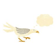 cartoon bird with thought bubble N9