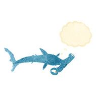 cartoon hammerhead shark with thought bubble
