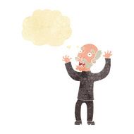 cartoon terrified old man with thought bubble N3