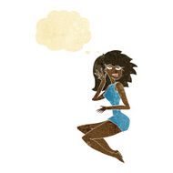 cartoon sexy woman with thought bubble N2