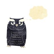 cartoon owl with thought bubble N6