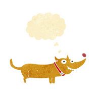 cartoon happy dog with thought bubble N9