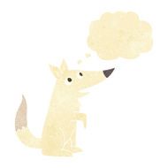 cartoon wolf cub with thought bubble N2