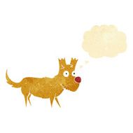 cartoon cute little dog with thought bubble N2