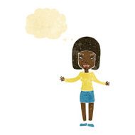Cartoon Annoyed Woman With Thought Bubble N16