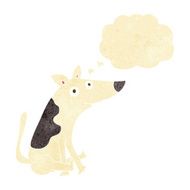cartoon dog with thought bubble N4