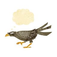 cartoon bird with thought bubble N10
