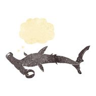 cartoon hammerhead shark with thought bubble N2