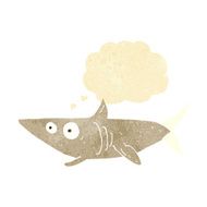 cartoon happy shark with thought bubble N2