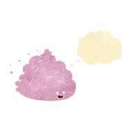 cartoon cloud character with thought bubble