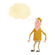 cartoon shocked man with thought bubble N14