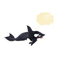cartoon killer whale with thought bubble N2