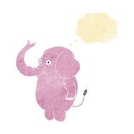 cartoon funny elephant with thought bubble N2
