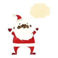 jolly santa cartoon with thought bubble N3