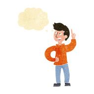 cartoon man with idea thought bubble N12