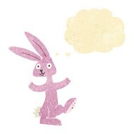cartoon rabbit with thought bubble N6