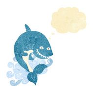cartoon shark with thought bubble