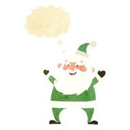 jolly santa cartoon with thought bubble N4