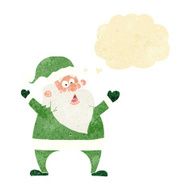 jolly santa cartoon with thought bubble N5