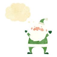 jolly santa cartoon with thought bubble N6