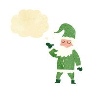 cartoon santa claus with thought bubble N14
