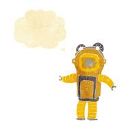 cartoon deep sea diver with thought bubble N5