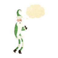 cartoon santa claus with thought bubble N15