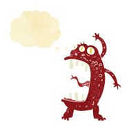 cartoon crazy monster with thought bubble N2
