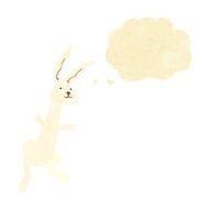 cartoon rabbit with thought bubble N9