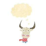 cartoon cow face with thought bubble N2