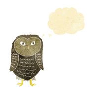 cartoon owl with thought bubble N7