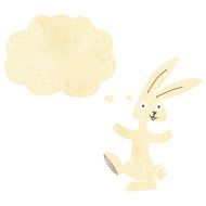 cartoon rabbit with thought bubble N10