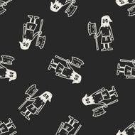 executioner people doodle seamless pattern background N2